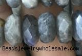 CRB3051 15.5 inches 6*12mm faceted rondelle labradorite beads