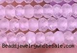 CRB3101 15.5 inches 2*3mm faceted rondelle tiny rose quartz beads