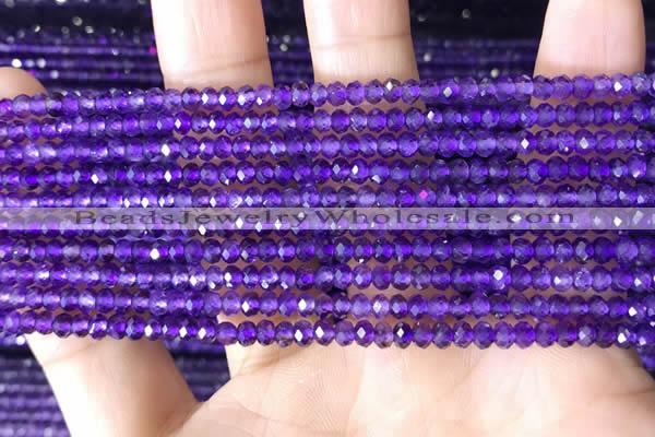 CRB3103 15.5 inches 2*3mm faceted rondelle tiny amethyst beads