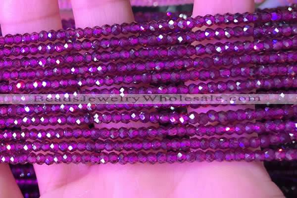 CRB3112 15.5 inches 2*3mm faceted rondelle tiny garnet beads