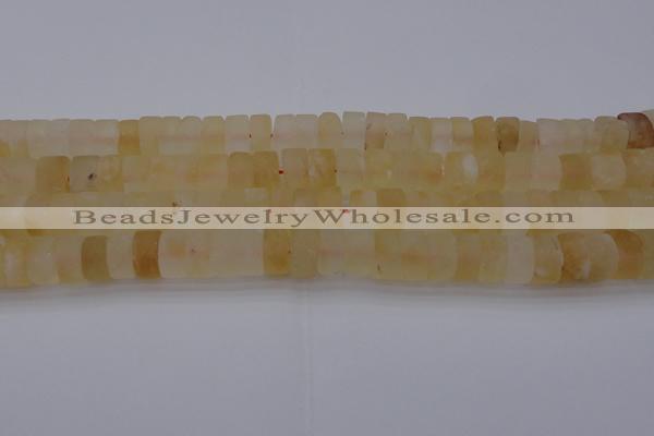 CRB312 15.5 inches 8*12mm tyre matte citrine gemstone beads wholesale