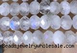 CRB3141 15.5 inches 2.5*4mm faceted rondelle tiny white moonstone beads