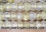 CRB3148 2.5*4mm faceted rondelle tiny golden rutilated quartz beads