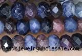 CRB3161 15.5 inches 2.5*4mm faceted rondelle tiny ruby & sapphire beads