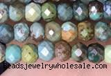 CRB3168 15.5 inches 2.5*4mm faceted rondelle tiny turquoise beads