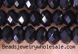 CRB3180 15.5 inches 2.5*4mm faceted rondelle tiny black spinel beads