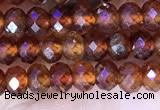 CRB3186 15.5 inches 3*5mm faceted rondelle tiny orange garnet beads