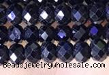 CRB3188 15.5 inches 3*5mm faceted rondelle tiny black spinel beads