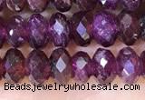 CRB3190 15.5 inches 4*6mm faceted rondelle tiny red garnet beads