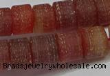 CRB325 15.5 inches 8*12mm tyre matte red agate gemstone beads