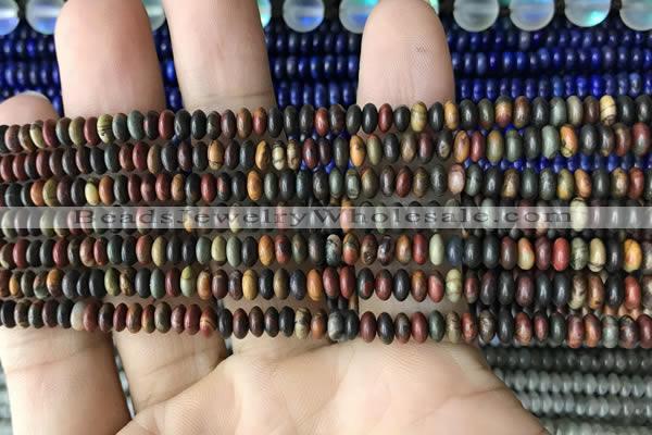 CRB4013 15.5 inches 2.5*4.5mm rondelle picasso jasper beads wholesale