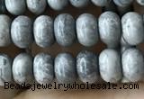 CRB4052 15.5 inches 4*6mm rondelle grey picture jasper beads wholesale