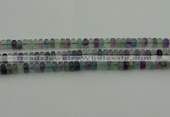 CRB406 15.5 inches 5*8mm rondelle fluorite gemstone beads