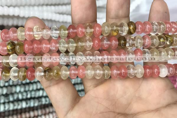 CRB4079 15.5 inches 5*8mm rondelle volcano cherry quartz beads wholesale