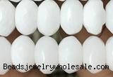 CRB4113 15.5 inches 5*8mm faceted rondelle white porcelain beads