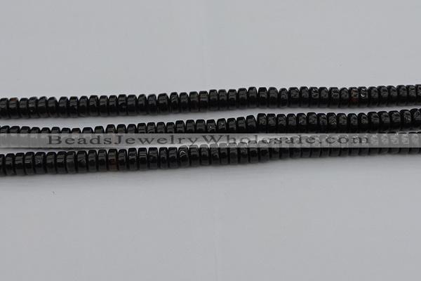 CRB418 15.5 inches 5*8mm rondelle black agate beads wholesale