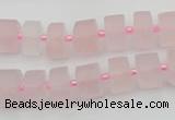 CRB452 15.5 inche 7*11mm tyre matte rose quartz gemstone beads