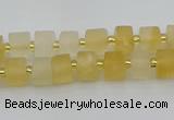 CRB453 15.5 inche 5*8mm tyre matte citrine gemstone beads