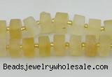 CRB454 15.5 inche 6*10mm tyre matte citrine gemstone beads