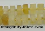 CRB455 15.5 inche 8*12mm tyre matte citrine gemstone beads