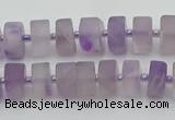 CRB456 15.5 inche 5*8mm tyre matte amethyst gemstone beads