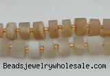 CRB462 15.5 inche 5*8mm tyre matte moonstone gemstone beads