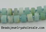 CRB468 15.5 inche 5*8mm tyre matte amazonite gemstone beads