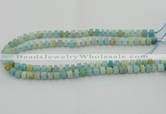 CRB468 15.5 inche 5*8mm tyre matte amazonite gemstone beads