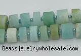 CRB469 15.5 inche 6*10mm tyre matte amazonite gemstone beads