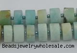 CRB470 15.5 inche 8*12mm tyre matte amazonite gemstone beads