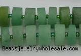 CRB475 15.5 inches 8*14mm tyre green aventurine beads wholesale