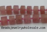 CRB478 15.5 inches 6*10mm tyre strawberry quartz beads wholesale