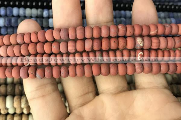 CRB5014 15.5 inches 4*6mm rondelle matte red jasper beads wholesale