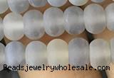 CRB5015 15.5 inches 4*6mm rondelle matte grey agate beads wholesale