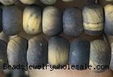 CRB5024 15.5 inches 4*6mm rondelle matte yellow tiger eye beads