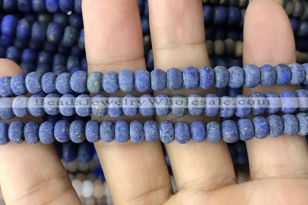 CRB5025 15.5 inches 4*6mm rondelle matte lapis lazuli beads wholesale