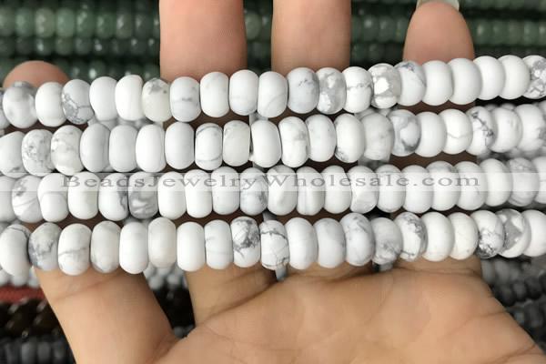 CRB5050 15.5 inches 5*8mm rondelle matte white howlite beads wholesale