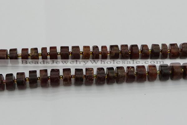 CRB509 15.5 inches 8*16mm tyre orange garnet beads wholesale