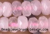 CRB5100 15.5 inches 4*6mm faceted rondelle rose quartz beads