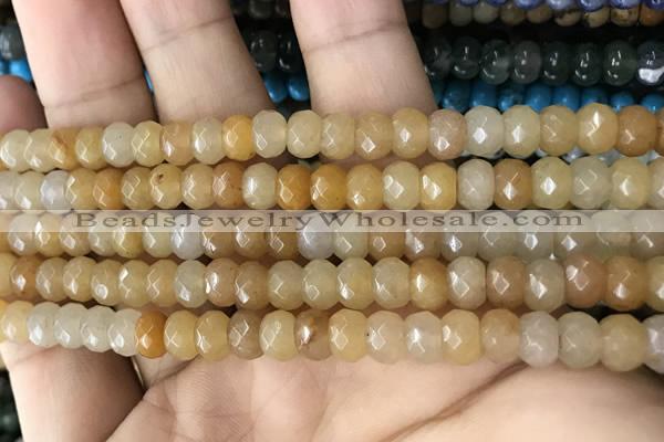 CRB5103 15.5 inches 4*6mm faceted rondelle yellow aventurine beads