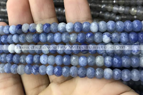 CRB5106 15.5 inches 4*6mm faceted rondelle blue aventurine beads