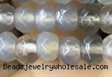 CRB5112 15.5 inches 4*6mm faceted rondelle grey agate beads