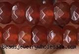 CRB5114 15.5 inches 4*6mm faceted rondelle red agate beads