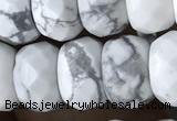 CRB5150 15.5 inches 5*8mm faceted rondelle white howlite beads