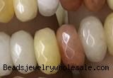 CRB5154 15.5 inches 5*8mm faceted rondelle yellow jade beads