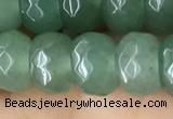 CRB5156 15.5 inches 5*8mm faceted rondelle green aventurine beads