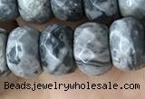 CRB5160 15.5 inches 5*8mm faceted rondelle grey picture jasper beads