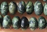 CRB5310 15.5 inches 4*6mm rondelle green picture jasper beads