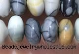 CRB5340 15.5 inches 5*8mm rondelle picasso jasper beads