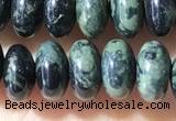 CRB5343 15.5 inches 5*8mm rondelle green picture jasper beads